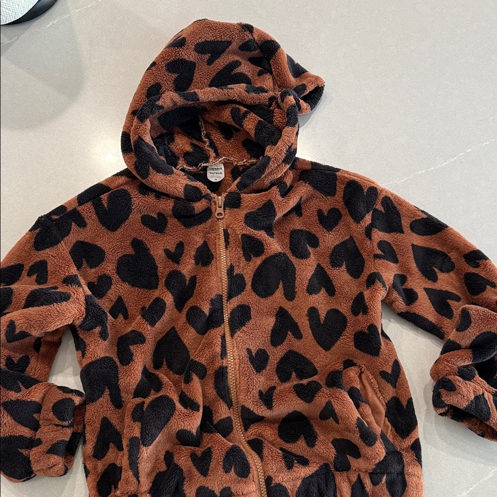 Carter's Brown and Black Heart Puffer Jacket